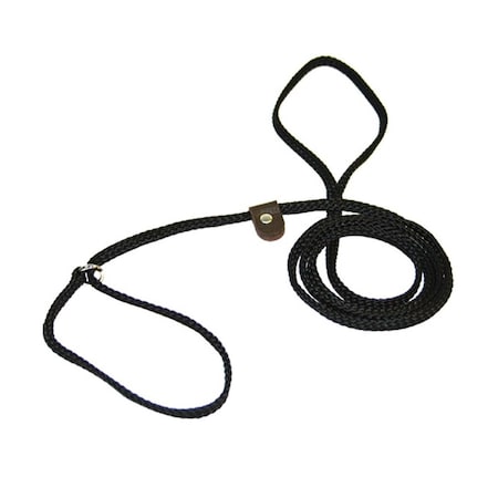 Domesticated Supplies Flat Braided Rope Lead with Slip, Black - 0.25 in. DO1664118